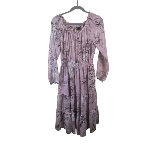 Kate and Lily Purple 3/4 Sleeve Floral Dress Size 10 - Picture 1 of 4